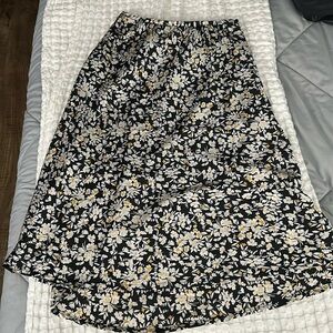SIENNA SKY black floral midi skirt